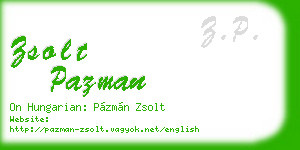 zsolt pazman business card